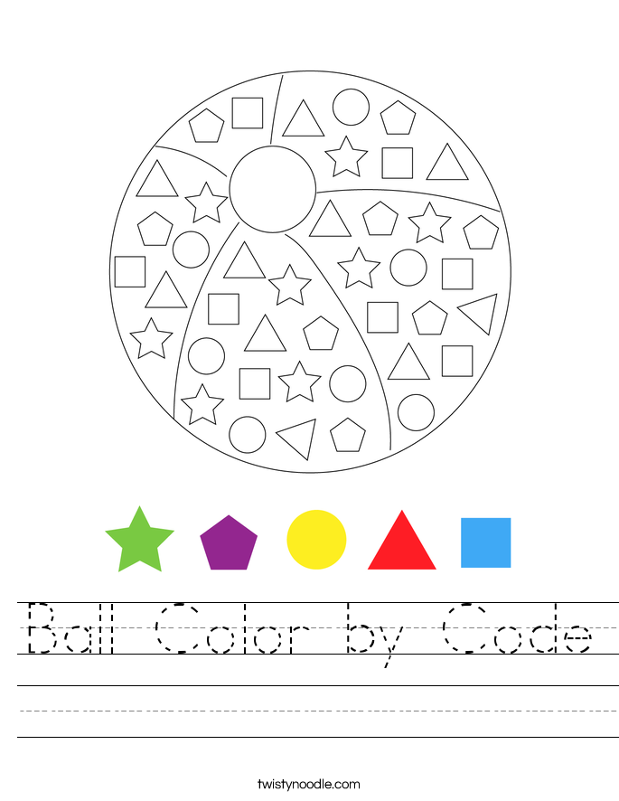 Ball Color by Code Worksheet