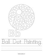 Ball Dot Painting Handwriting Sheet