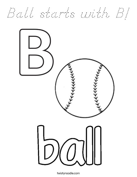 Ball starts with B! Coloring Page