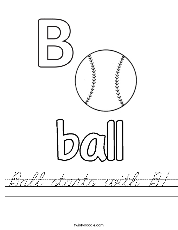 Ball starts with B! Worksheet