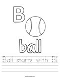 Ball starts with B! Worksheet