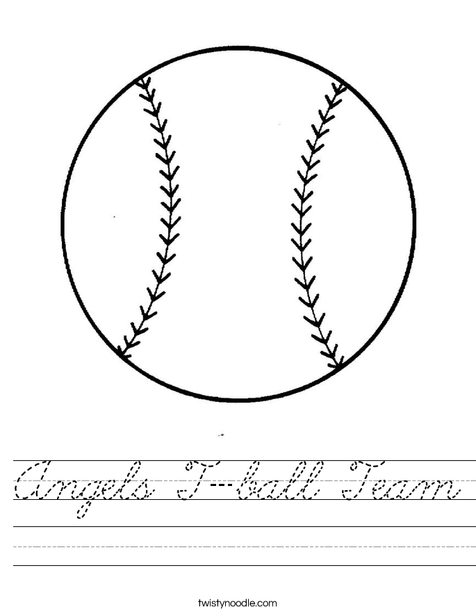 Angels T-ball Team Worksheet
