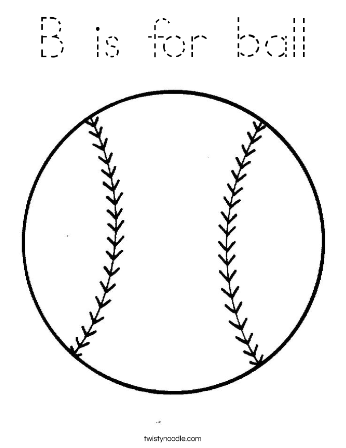 B is for ball Coloring Page