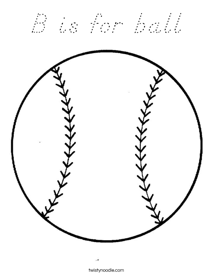B is for ball Coloring Page