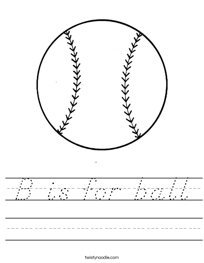 B is for ball Worksheet