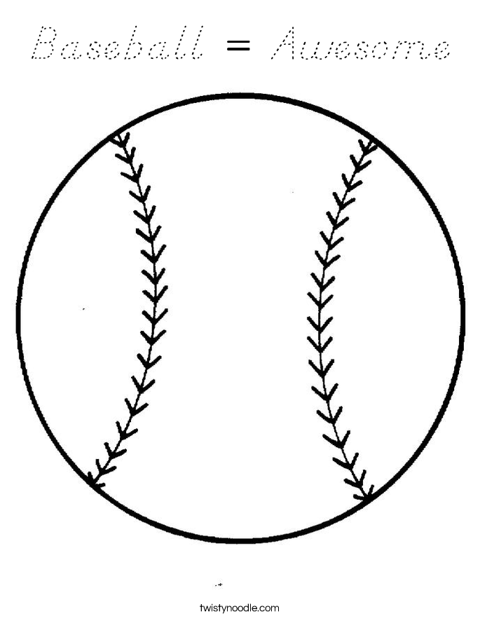 Baseball = Awesome Coloring Page