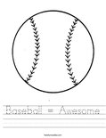Baseball = Awesome Worksheet