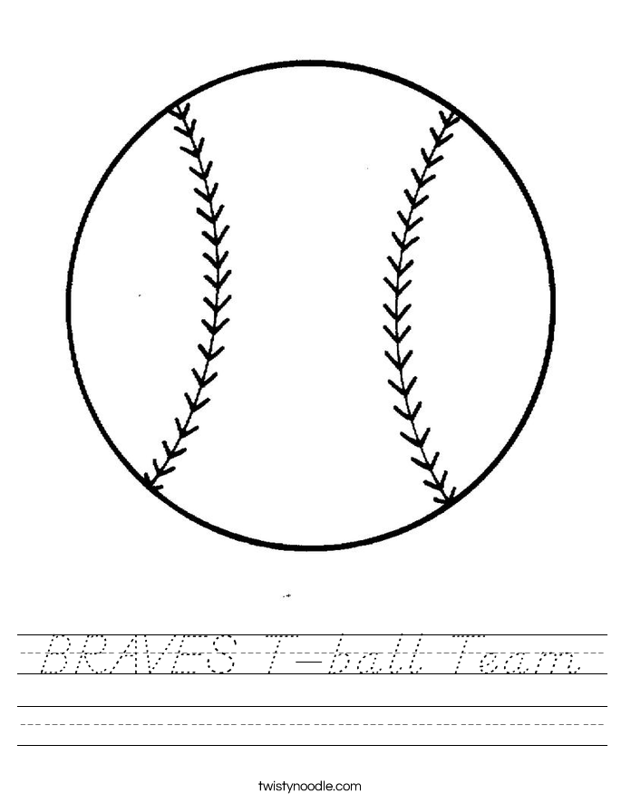 BRAVES T-ball Team Worksheet