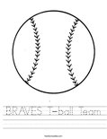 BRAVES T-ball Team Worksheet