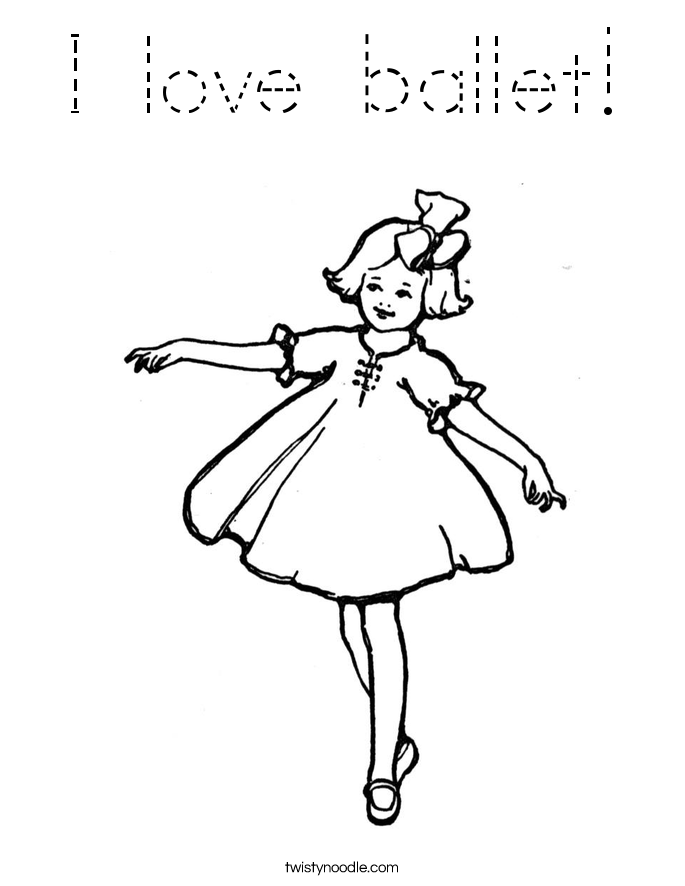 I love ballet! Coloring Page