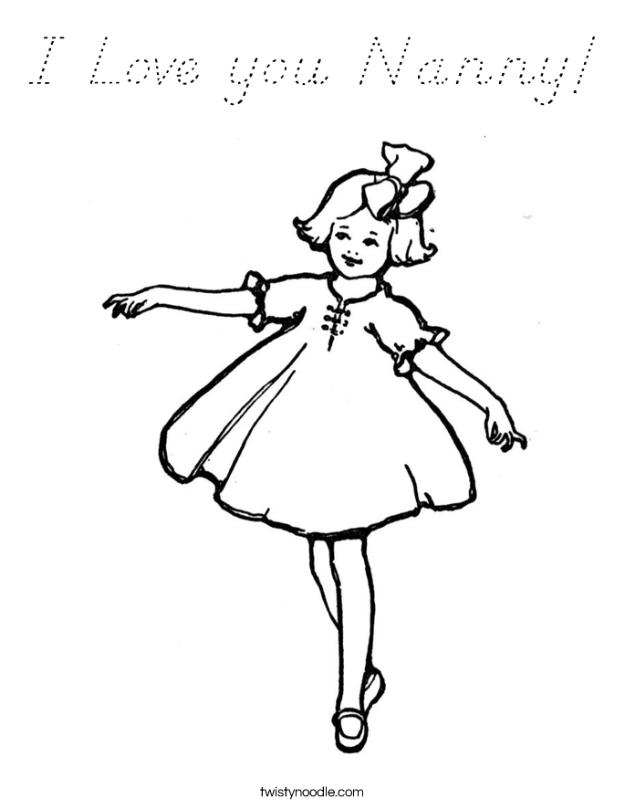 I Love you Nanny! Coloring Page