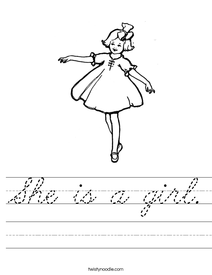 She is a girl. Worksheet