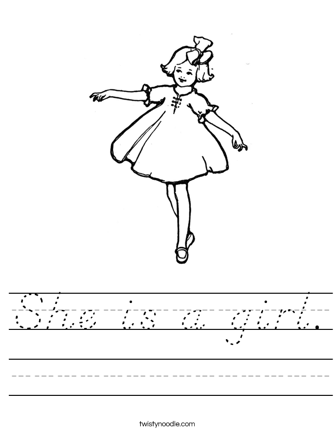 She is a girl. Worksheet