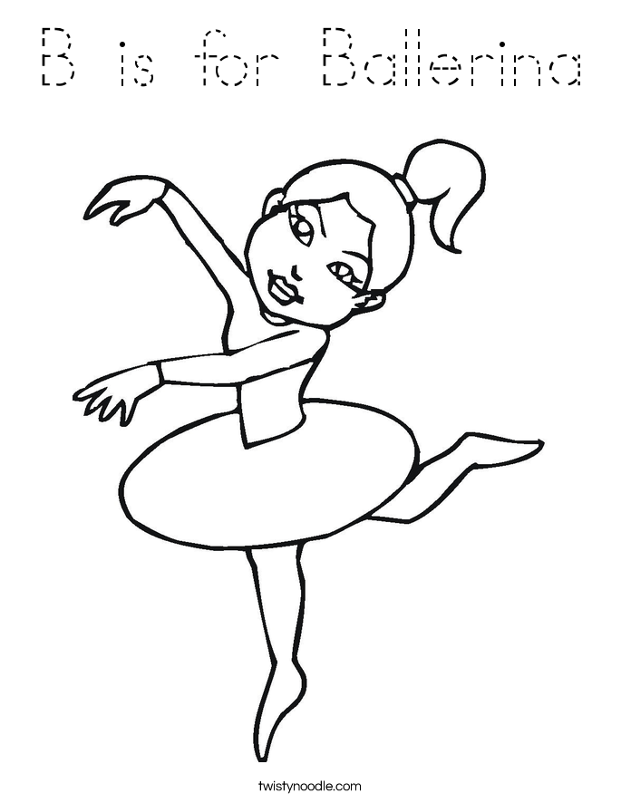 B is for Ballerina Coloring Page