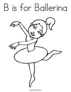 B is for Ballerina Coloring Page