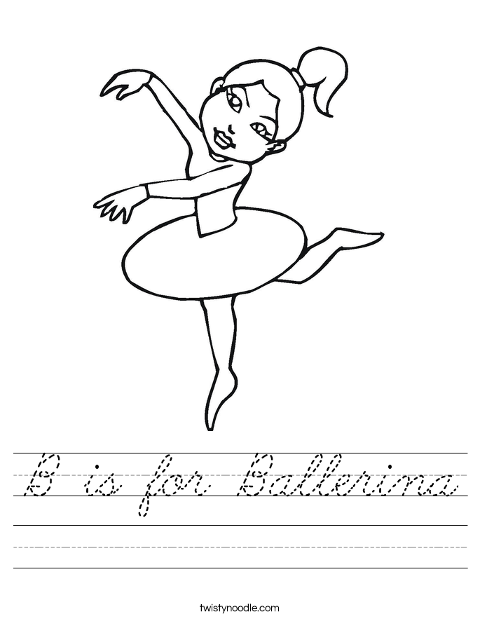B is for Ballerina Worksheet