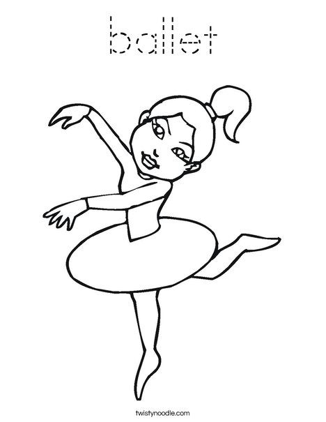 Ballerina with Ponytail Coloring Page