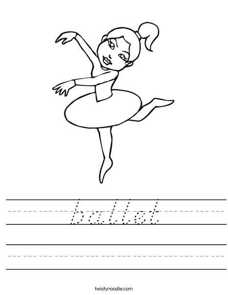 Ballerina with Ponytail Worksheet