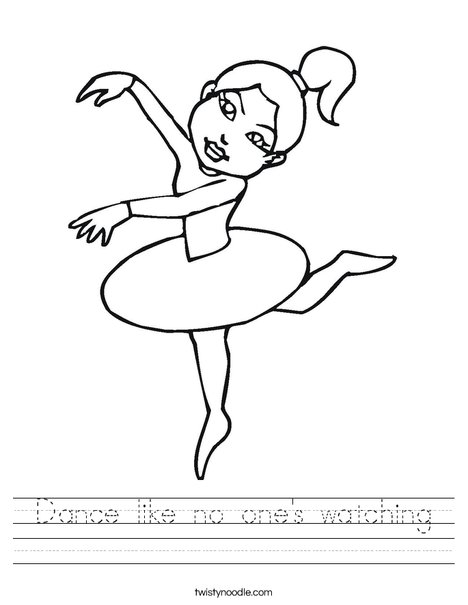 Ballerina with Ponytail Worksheet
