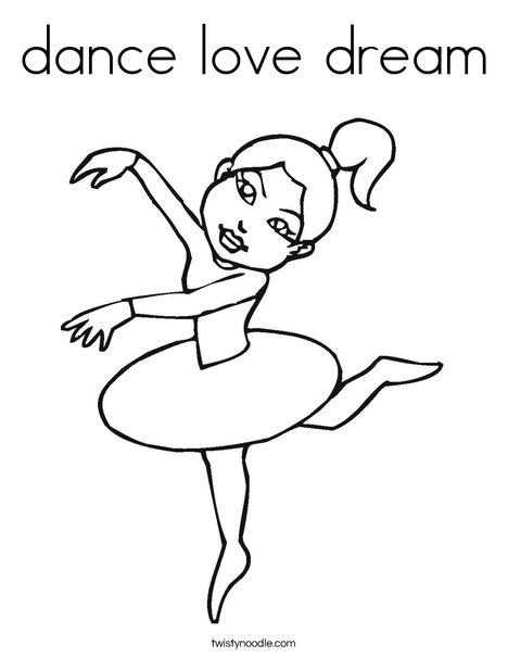 Ballerina with Ponytail Coloring Page