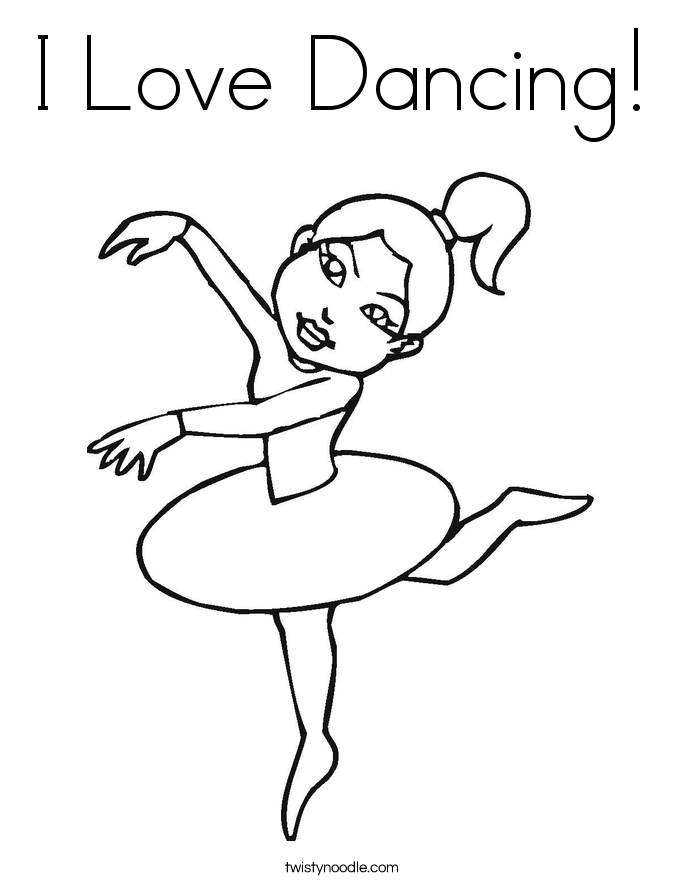 I Love Dancing! Coloring Page