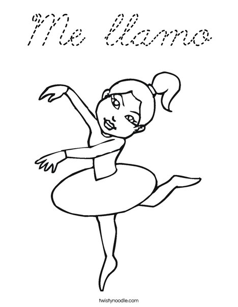 Ballerina with Ponytail Coloring Page