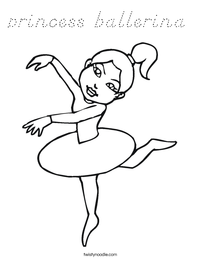 princess ballerina Coloring Page