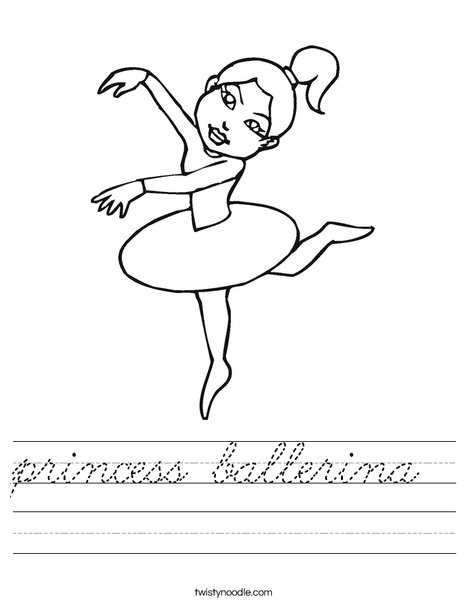 Ballerina with Ponytail Worksheet