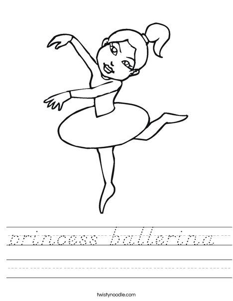 Ballerina with Ponytail Worksheet