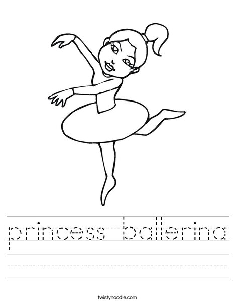 Ballerina with Ponytail Worksheet