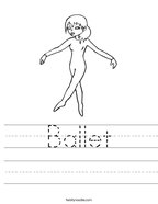 Ballet Handwriting Sheet