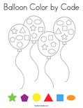 Balloon Color by Code Coloring Page