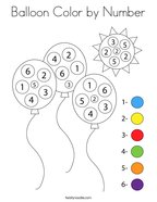 Balloon Color by Number Coloring Page