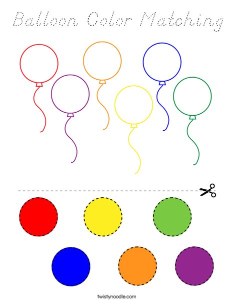Balloon Color Matching Coloring Page