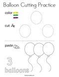 Balloon Cutting Practice Coloring Page