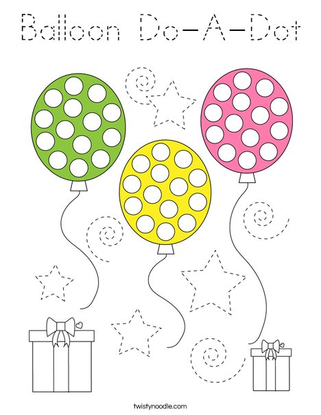 Balloon Do-A-Dot Coloring Page