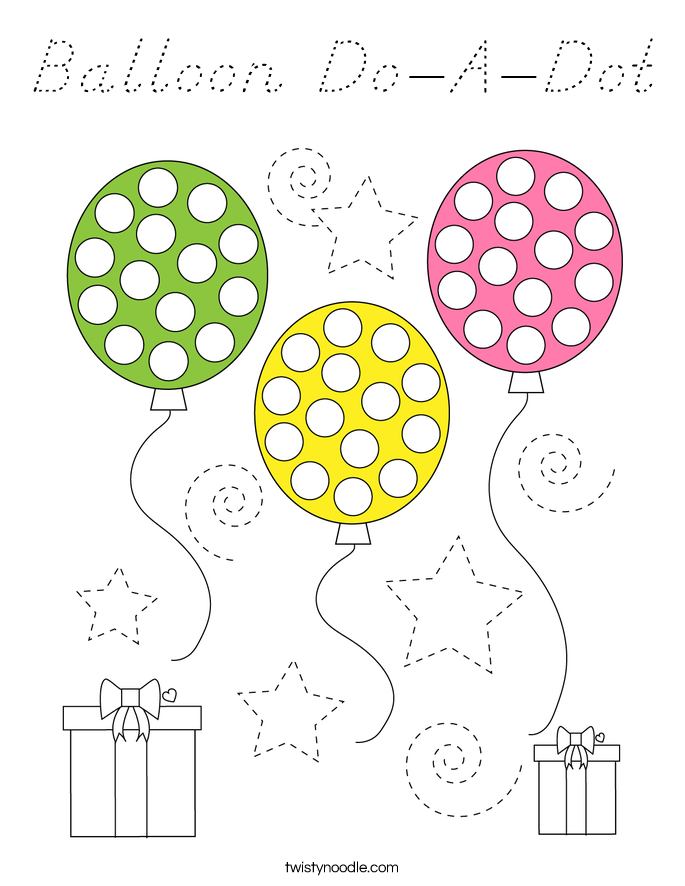 Balloon Do-A-Dot Coloring Page