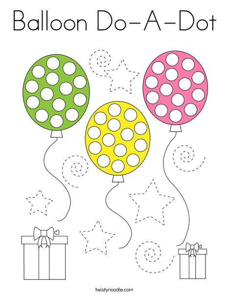 Balloon Do-A-Dot Coloring Page