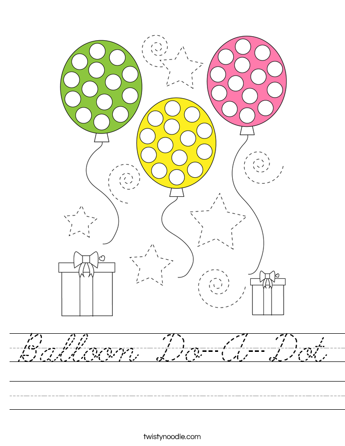 Balloon Do-A-Dot Worksheet