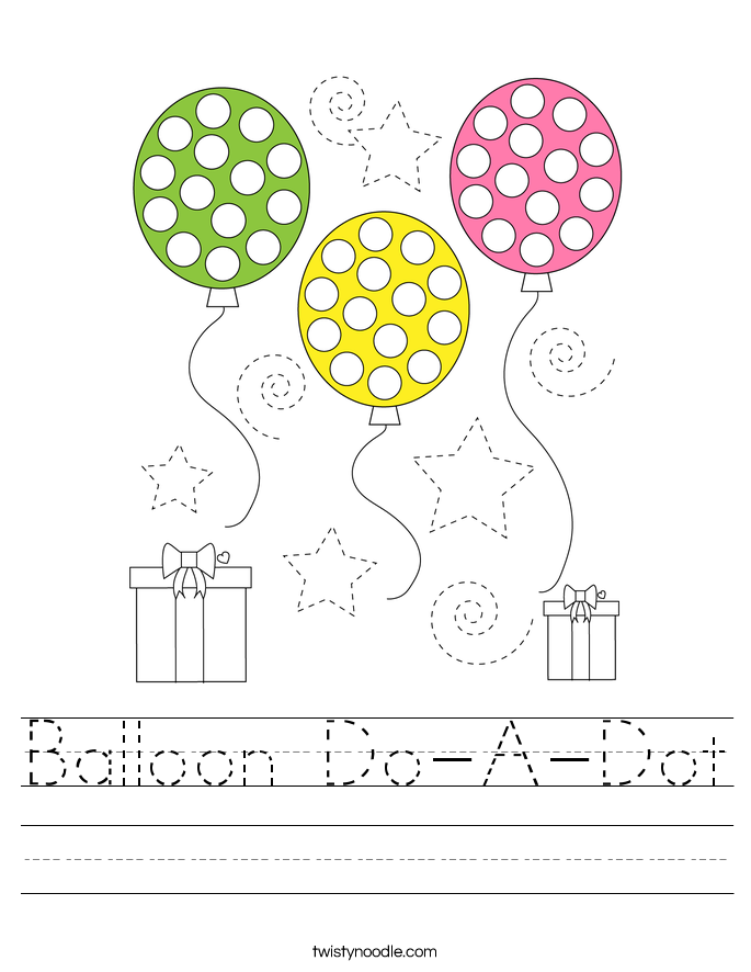 Balloon Do-A-Dot Worksheet