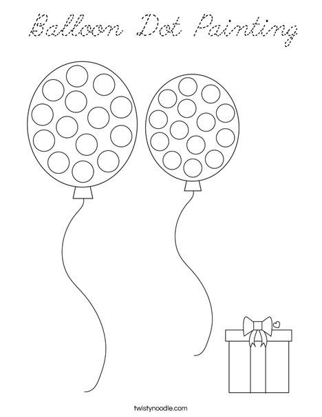 Balloon Dot Painting Coloring Page