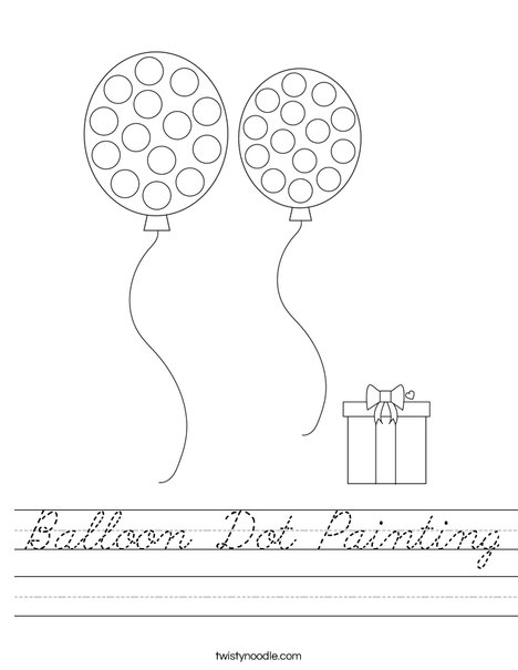 Balloon Dot Painting Worksheet
