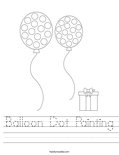 Balloon Dot Painting Worksheet