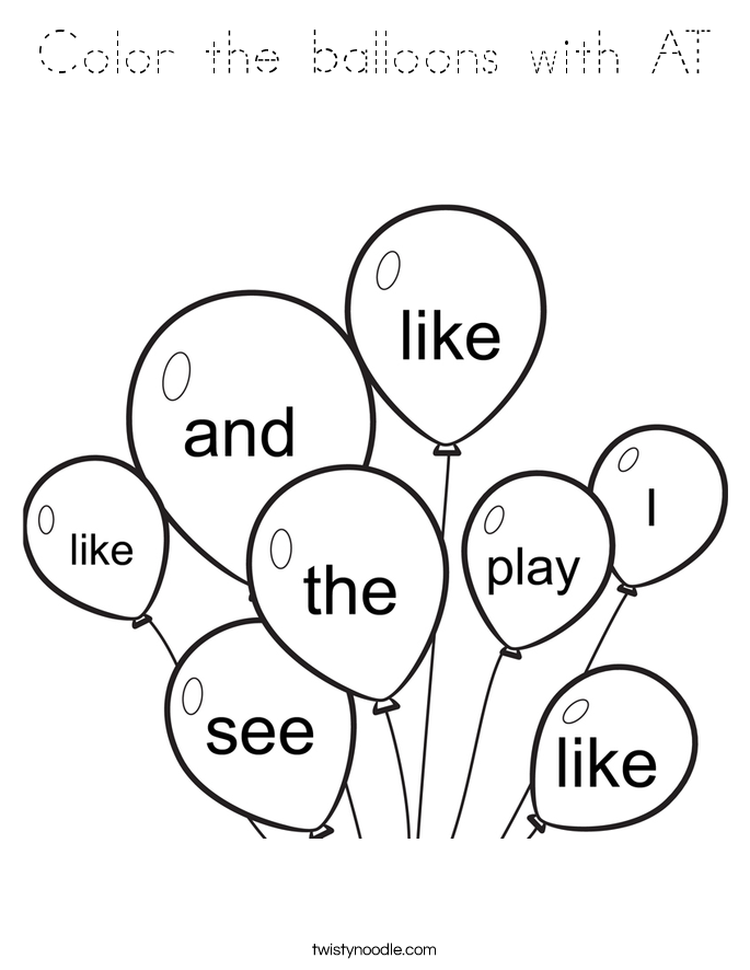 Color the balloons with AT Coloring Page