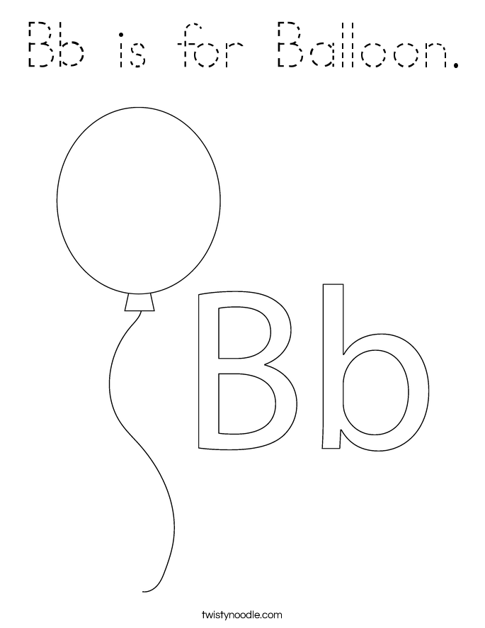 Bb is for Balloon. Coloring Page