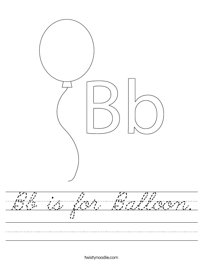 Bb is for Balloon. Worksheet