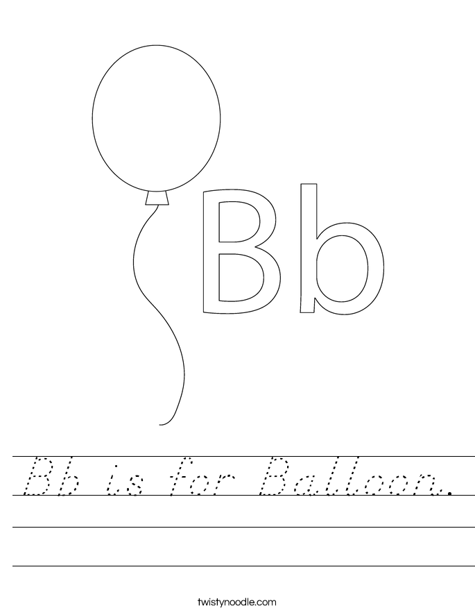 Bb is for Balloon. Worksheet