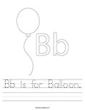 Bb is for Balloon. Worksheet