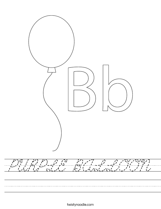 PURPLE BALLOON Worksheet