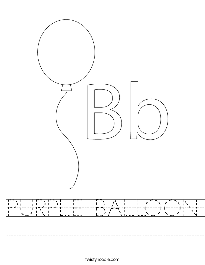 PURPLE BALLOON Worksheet